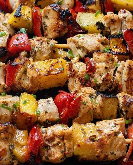 Pineapple Marinated Chicken Kabobs
