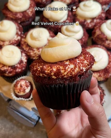 The fluffiest, moist and creamiest Red Velvet Cupcakes with Crea