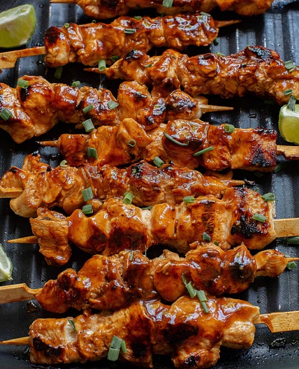 Honey Beer Chicken Kabobs