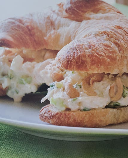 Chicken salad croissant sandwich