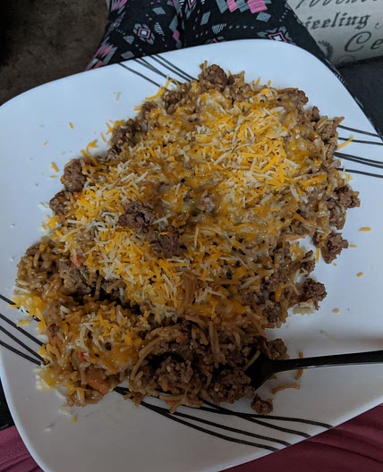 Last Minute Beef Rice on Bread