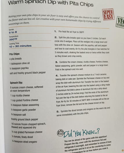 Warm Kale Dip with Pita Chips - Air Fry Everything