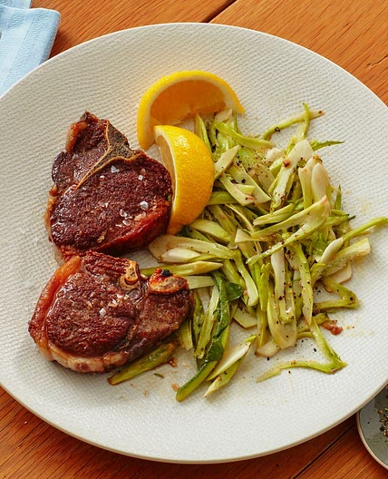 Seared Spring Lamb Chops With Puntarelle Alla Romana