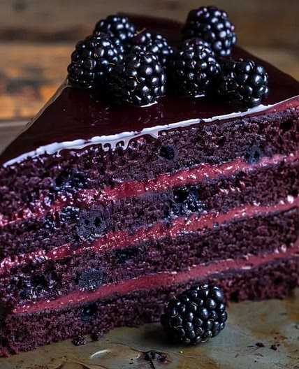 Dark Romance Chocolate Blackberry Cake