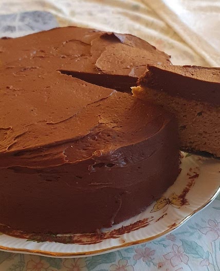 Keto coffee cake with mocha ganache
