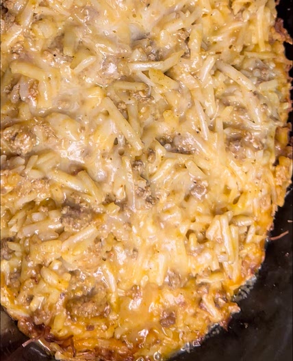 Crockpot Taco Hashbrown Casserole