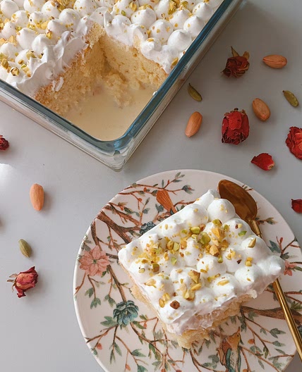 Pistachio Cardamom Tres Leches Cake