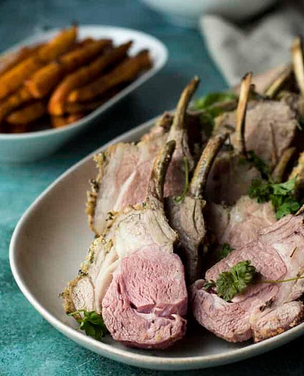 Herb Crusted Rack of Lamb with Carrots