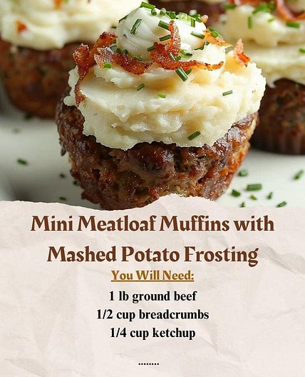 Mini Meatloaf Muffins with Mashed Potato Frosting
