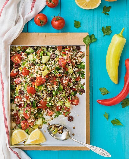 Mediterranean bulgur & lentil lunch salad