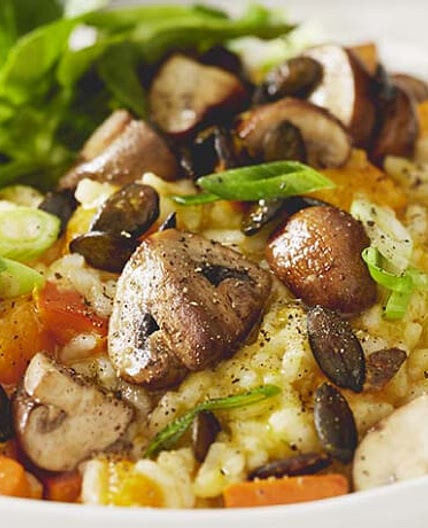 Kürbis-Risotto mit Pilzen