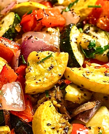 Oven-Baked Zucchini with Tomato skillet