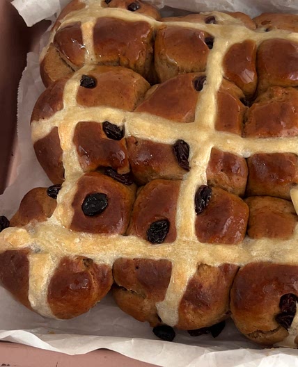Homemade hot cross buns 