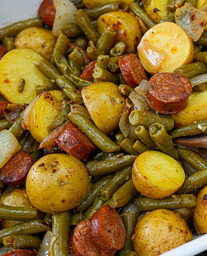 Sausage Green Bean and Potato Casserole