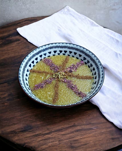 Sholeh Zard (Persian saffron rice pudding)