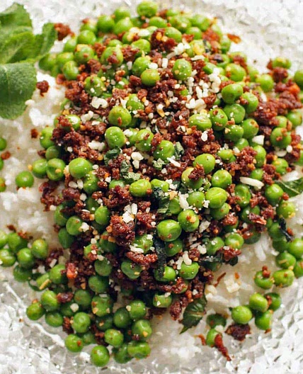 Spicy Peas With Mint For One