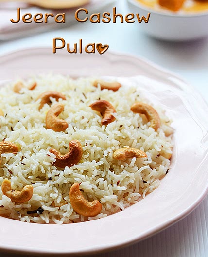 Jeera rice | Jeera cashew pulao recipe