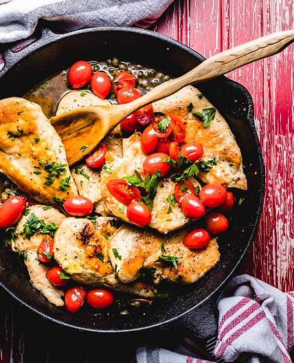 Italian Chicken With Capers And Cherry Tomato Sauce