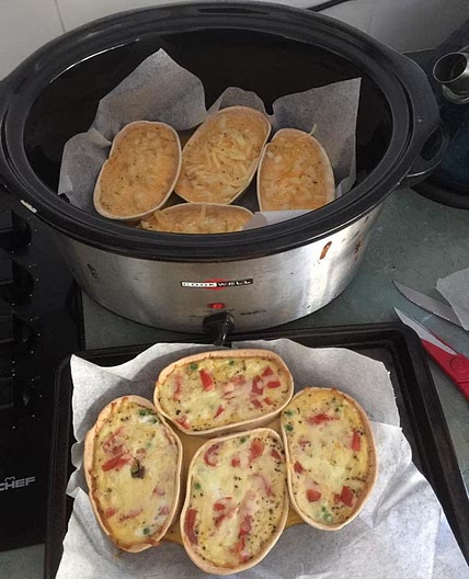 Slow cooker quiche boats