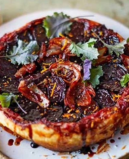 Beetroot tarte tatin