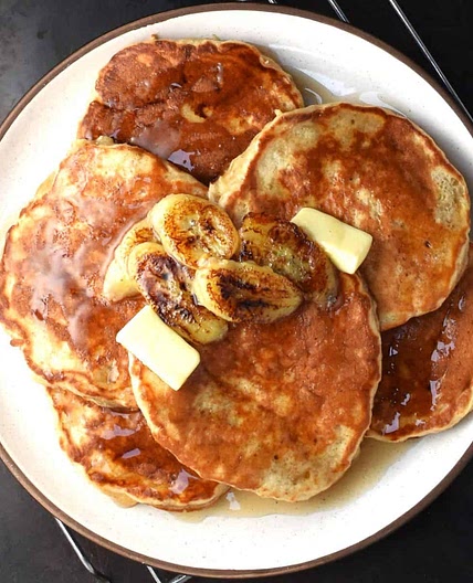 Banana Yogurt Pancakes (No Milk)