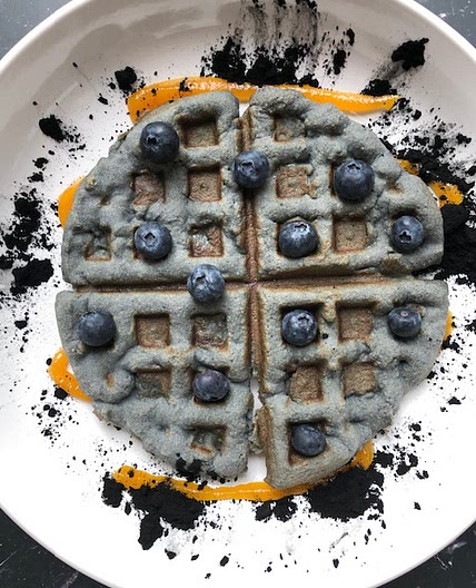 SCD Charcoal Waffles with Apricot Jam