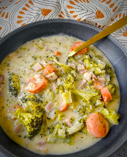 Broccoli Cheddar Soup with Ham