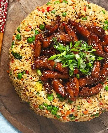 Teriyaki chicken fried rice dome