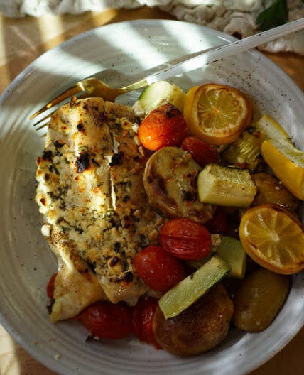 Sheet Pan Lemmon and Fetta Chicken and Vegetable