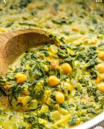 Chana Saag curry chick pea soup