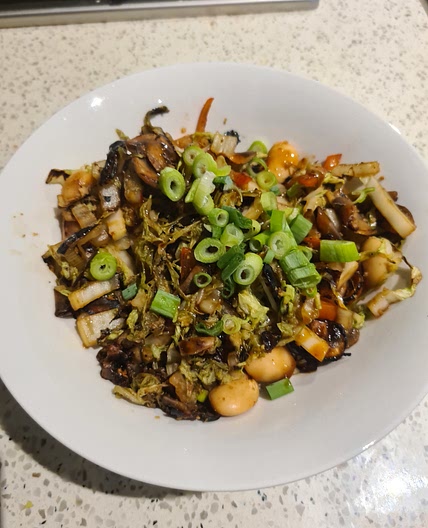 Mushroom, Cabbage and Bean Stir Fry