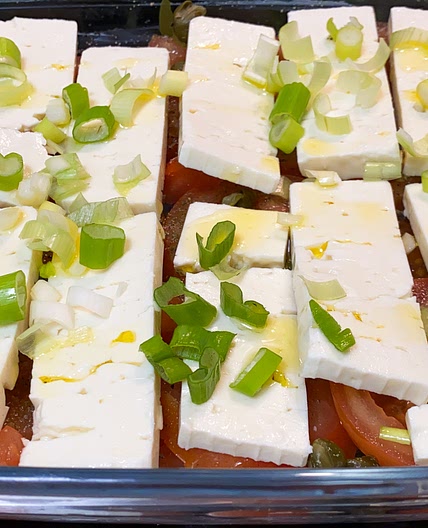 Tomato feta oven snack
