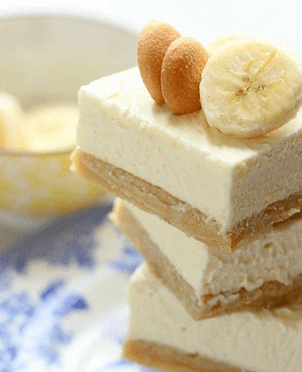 Banana Pudding Cheesecake Bars with Banana Blondie Crust