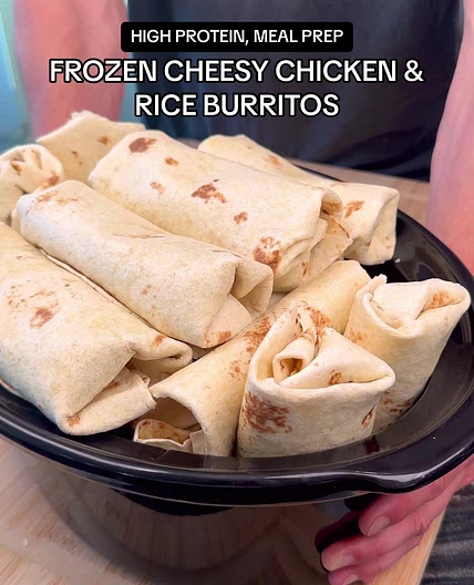 Frozen Cheesy Chicken & Rice Burritos - Slow Cooker