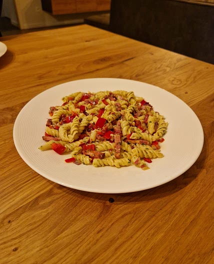 Pasta met spekjes