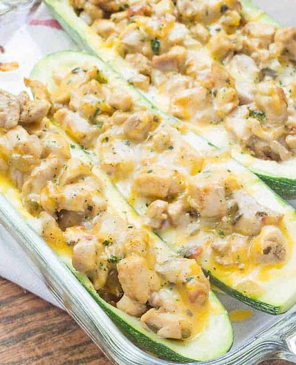 Zucchini Taco Boats with Chicken