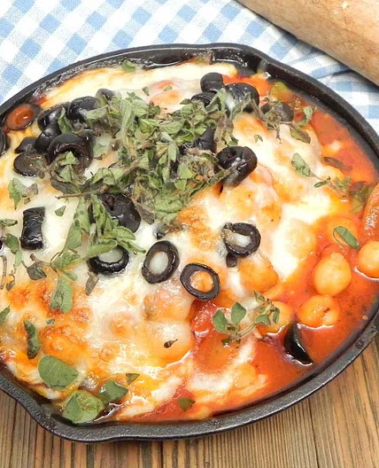 Cheesy Skillet Chickpeas