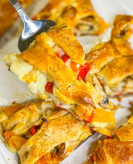 Cheesesteak Crescent Roll Braid