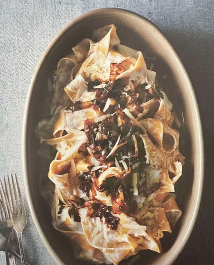 Pasta with Yogurt & Caramelized Onions