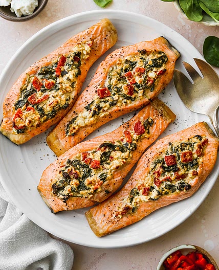 Cheese and Sundried tomato Salmon