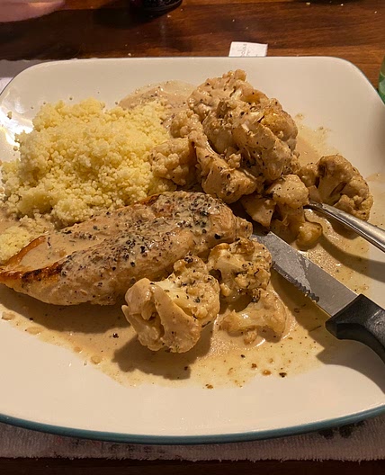 Cheesy Chicken and Cauliflower (no ingredients)
