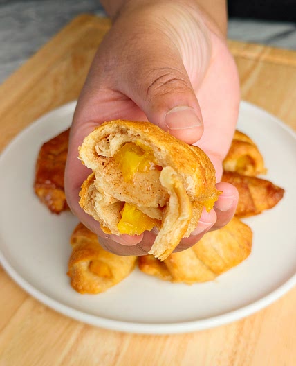Air Fryer Peach Cobbler Croissant Rolls