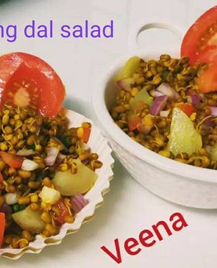 अंकुरित मूंग सलाद (Ankurit moong salad recipe in Hindi)
