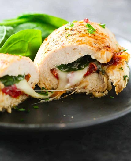 Spinach and Tomato Stuffed Chicken Breast