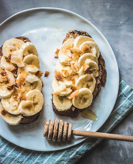 Peanut butter and banana toast
