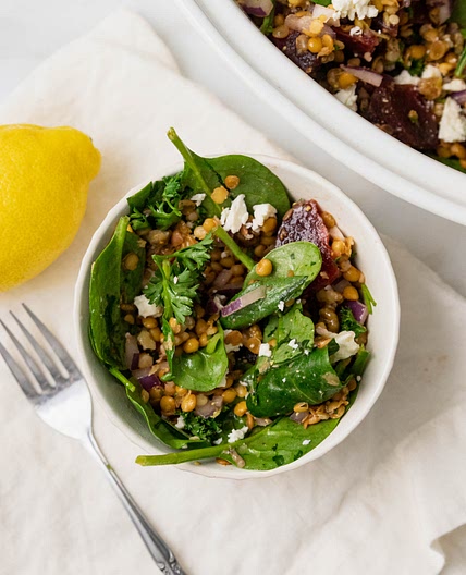Roasted Beet, Feta and Lentil Salad