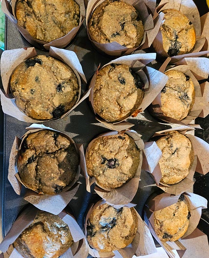 Healthy oatmeal blueberry muffins