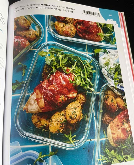 Prosciutto-stuffed chicken and pesto potatoes 