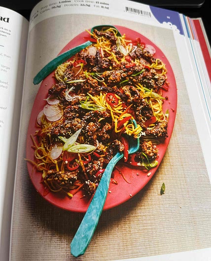 Crispy chilli beef noodle salad 