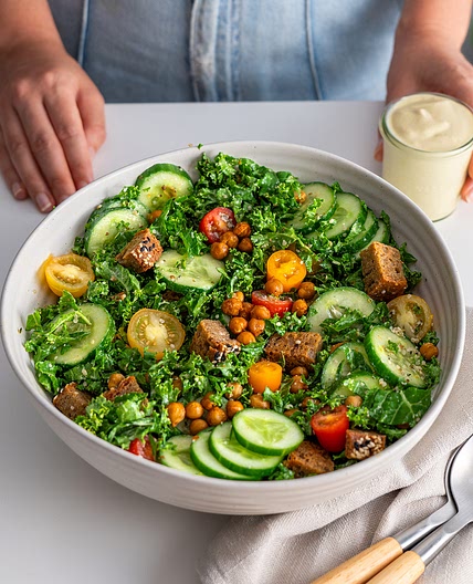 High-Protein Kale Caesar Salad